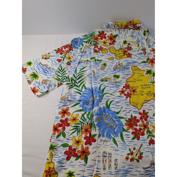 Vintage Tommy Hilfiger Hawaiian Shirt Mens AOP Casual Beach Party M Medium - Picture 8 of 8